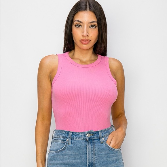 Ribbed solid bodysuit in Barbie pink - Picture 6 of 6